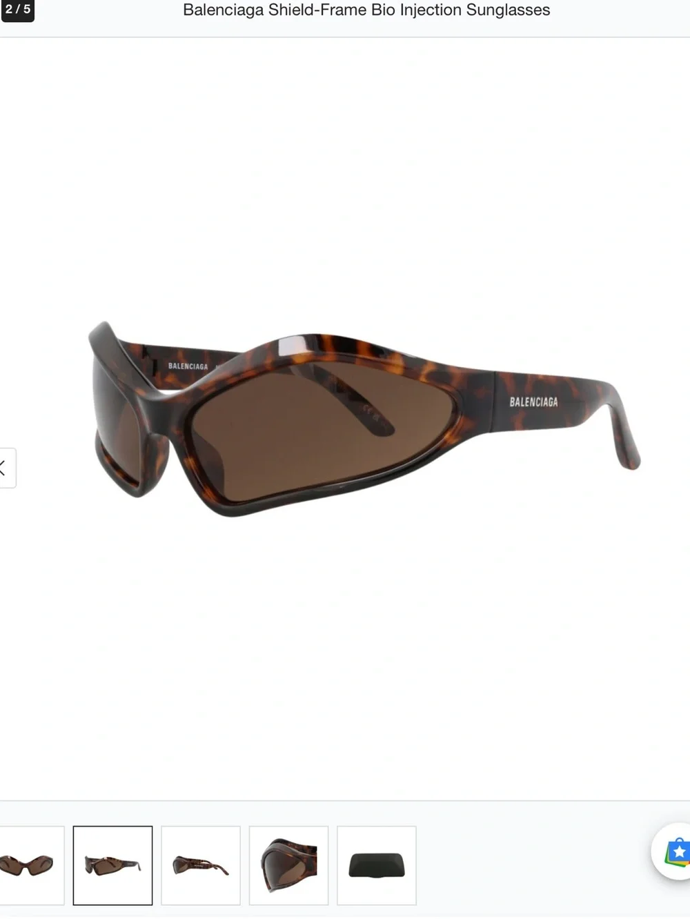 Balenciaga Tortoiseshell Shield Sunglasses with Brown Lenses